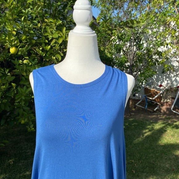 RVCA BRIGHT BLUE TANK A LINE SHIFT MINI SUMMER DRESS w/ Pockets Size M E… - Picture 3 of 10